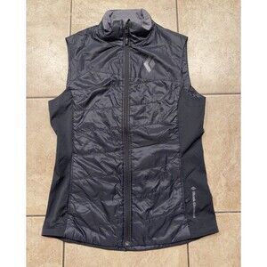 Black Diamond Vest Womens S Black Puffer Full Zip Primaloft Hybrid Quilted